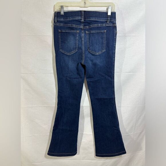 SPANX Midnight Shade Pull On Flare Jeans Medium Dark Wash Western Casual - Picture 3 of 11